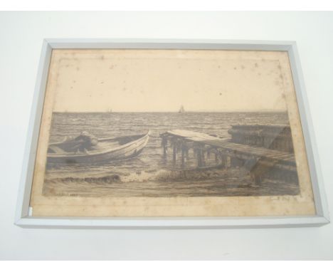 Carl Bloch (1834 - 1890 Danish)
A seascape, an etching, signed in pencil Carl Bloch '89. 