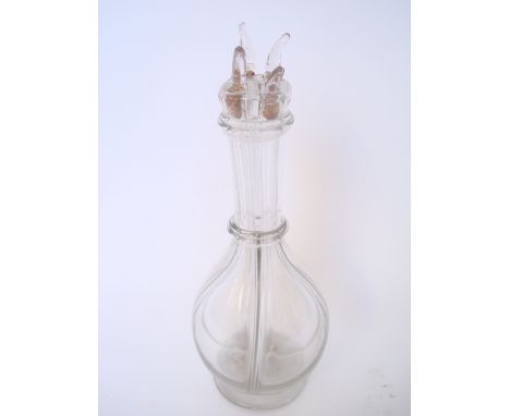 A mid 20th Century four compartment glass decanter. 