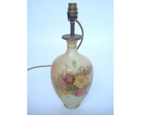 A Royal Worcester porcelain blush ivory vase, of ovoid form with short waisted neck, the body decorated in enamel and gilt wi