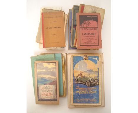 A selection of early 20th Century touring and ordnance survey linen backed maps including Khartoum 1915, Beiruit, Lake Distri