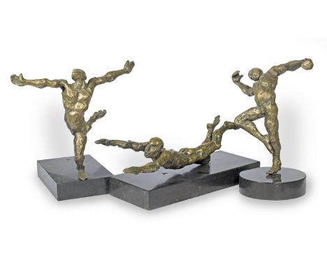 Stella Shawzin (South African, 1920-2020)Balletic figures: a set of 3 bronze40cm high and smaller.(3)For further information 