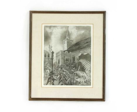 Richard Bawden 'ST. MARY'S CHURCH, GREAT CANFIELD' lithograph, signed, titled and numbered 2/100 in pencil 52 x 42cm