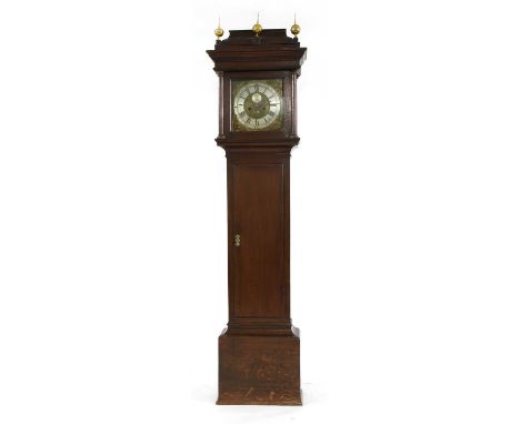 An 18th century oak longcase clock, with square brass dial, Rich Marshall 1751, 311cm high