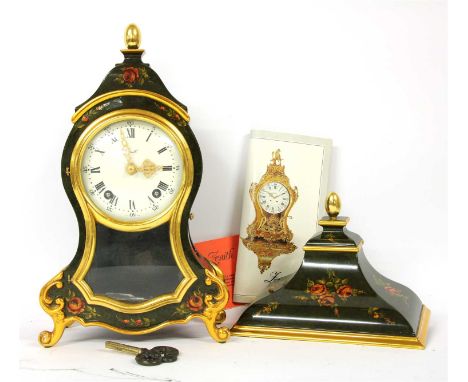 A Zenith lacquer effect bracket clock, signed to the back K. Bomoi, 34cm high (excluding bracket)