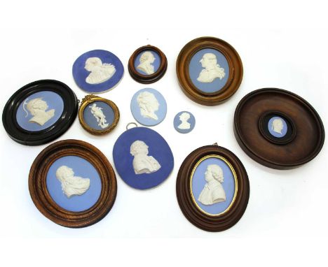 A collection of eleven Wedgwood jasperware portrait plaques, to include dignitaries, classical maiden , etc (11)