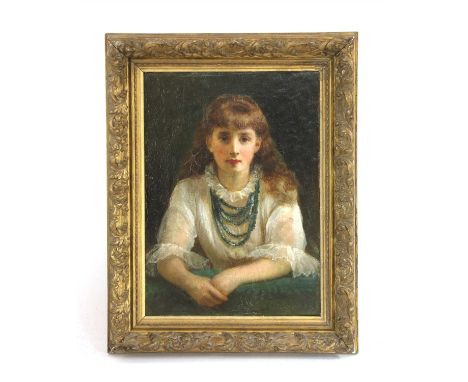 G... Barrett, Early 20th Century Portrait of a young girl signed l.r., oil on canvas 26 x 35cm