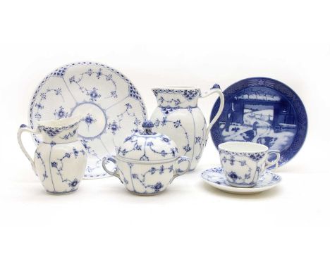 A Royal Copenhagen blue and white tea service, of approximately thirty pieces, together with a collection of Royal Copenhagen