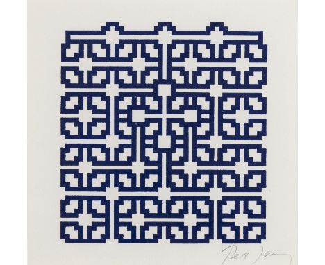 δ Tess Jaray (b.1937)UntitledScreenprint in blue, signed in pencil, on wove paper, the full sheet, 150 x 150mm (5 7/8 x 5/7/8