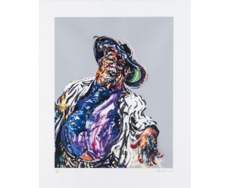 δ Maggi Hambling (b.1945)George MellyScreenprint in colours, 2006, signed, dated and numbered from the edition of 100 in penc