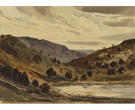 CLAUDE GRAHAM MUNCASTER (BRITISH, 1903-1974) (2)Evening light in a Welsh valley; Cloud study Denbighshiretwo; one signed 'Cla