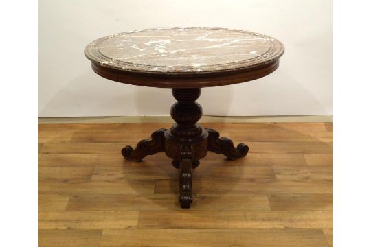 Ronde tafel met marmeren blad hollandse mahonie biedermeier tafel ... Tafel marmer blad