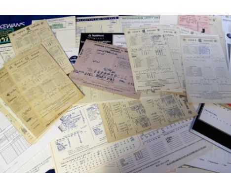 Cricket scorecards, a collection of approx. 90 scorecards, mostly 1960's onwards inc. Hampshire v South Africa 1965, England 