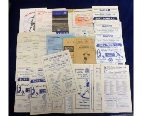 Football programmes, Bury Town FC, a collection of 39 homes and aways, mostly 1950s/1960s league, FA Cup, FA Trophy etc, note