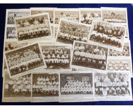 Trade cards, Boys Magazine, Football Teams, sepia team group images issued singly as large team groups or in postcard size pa