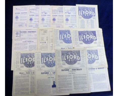 Football programmes, Ilford FC, a selection of 23 homes, 1940s - 1960s, to include League, FA Cup, FA Amateur Cup, London Sen