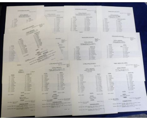 Football programmes, Reading Reserves, 13 single sheet reserve programmes, 1979/80 (3), Leicester, Swindon &amp; Chelsea, 80/