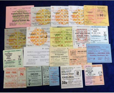 Football tickets, selection of 20 match tickets, 1960's / 70's inc. Tottenham v Chelsea LC semi final 5 Jan 1972, FA Cup Fina