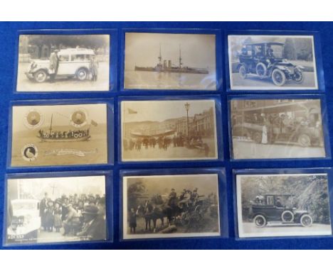 Postcards, an RP transport selection of 9 cards from Aberystwyth inc. lifeboat, reception by Mayor to the Riley Motor Club Ma