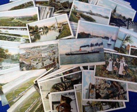 Postcards, a box containing 650+ cards published by Peacock Autochrom 'The Pictorial Stationery Co Ltd' London. The Peacock S