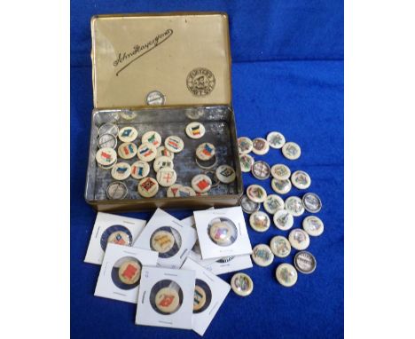 Tobacco issue, ATC, Buttons, 'K' size, Flags (30+) and State Arms (20+) (gen gd) (50+) 