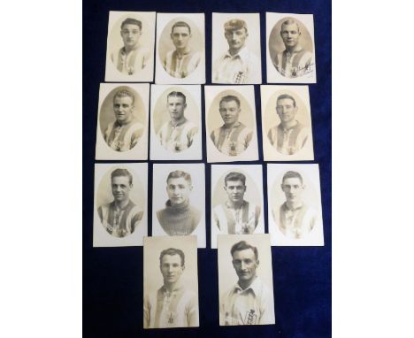 Football postcards, Huddersfield FC, a collection of 14, 1920's, photographic player portrait cards, all by W.S. Turton, Hudd