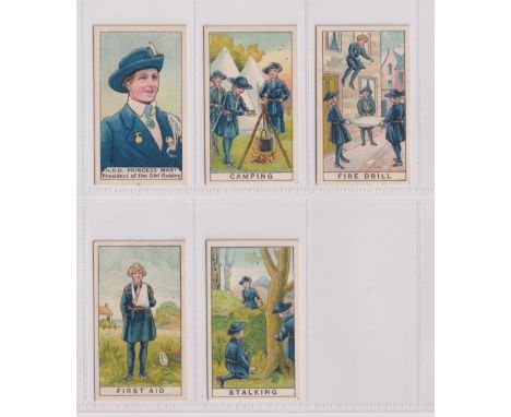 Trade cards, Maynard's, Girl Guide Series, 5 cards, all with 'Nougart Montelimart' backs, HRH Princess Mary, Camping, Fire Dr