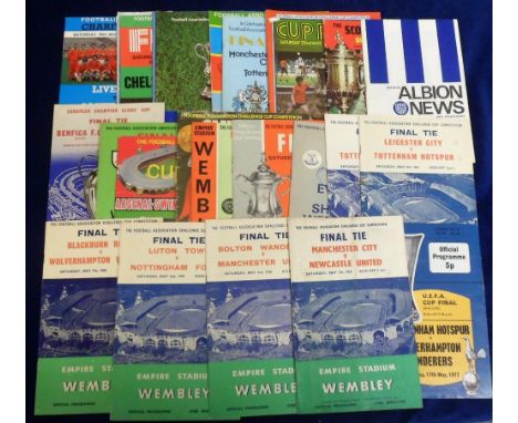 Football programmes, 27 Final &amp; semi final programmes inc. FA Cup Finals 1955, 58, 59, 60, 61, 62, 66, 65, 67 etc, EC Fin