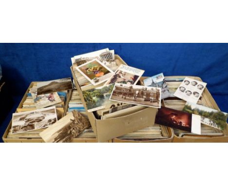 Postcards, a large accumulation of approx. 3500 cards in 5 boxes. A mix of UK and Foreign topographical and subject cards, mo