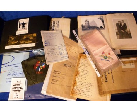 Military Photographs and Ephemera, photos mostly laid down in albums dating from 1900 onwards. Lot includes WW1 pass, Fleet A