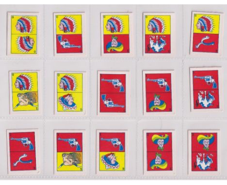 Trade cards, Thomson, three sets, Dominoes - School Caricatures, Warrior Cards (Domino back) &amp; Wild West Dominoes, all 'K