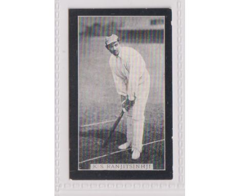 Cigarette card, Smith's, Champions of Sport (Blue back), Cricket, type card, K. S. Ranjitsinhi, Sussex (very slight edge knoc