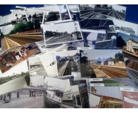 Postcards/photos, Rail, a selection of approx. 370 photos with a few postcards of UK Railway stations arranged alphabetically