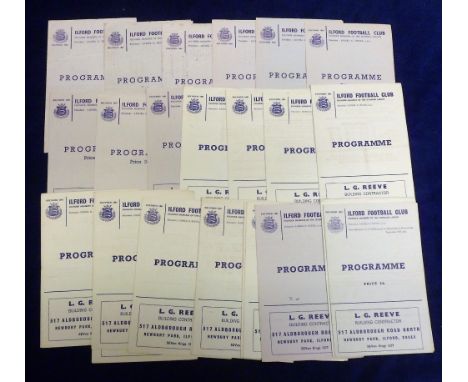 Football programmes, Ilford FC, a collection of 24 1960s reserve homes, all 4  pages, various opponents to include Dulwich H,