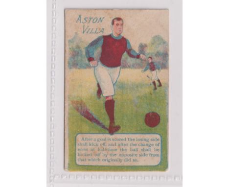 Trade card, Anon (Troman?), Football Teams &amp; Rules, ref HZ-6, type card, Aston Villa (some light foxing, gd) (1)