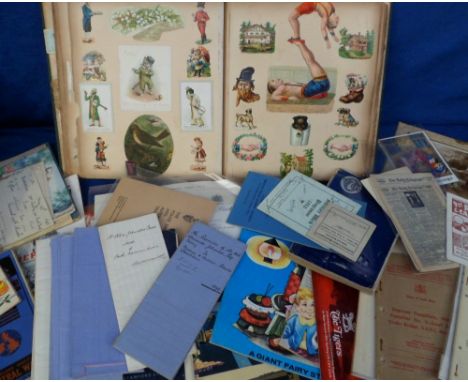 Ephemera, a large box containing a mixed selection inc. Playing cards (7) (compete), children's Fairy story booklets (2), eng