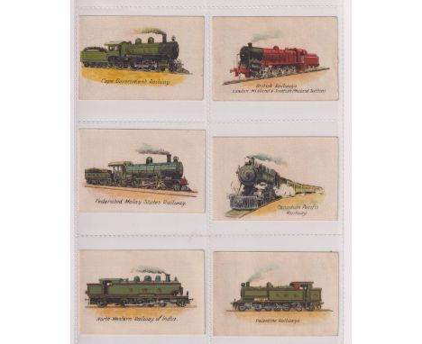 Tobacco silks, African Tobacco Manufacturers (SA), Types of Railway Engine, 'L' size (set, 25 silks) (some slight marks, gen 