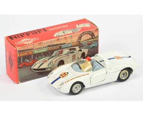 Mercury No.58 Ferrari Sebring - white, light blue interior with figure driver, wire wheels, racing umber 21 - Excellent in Go