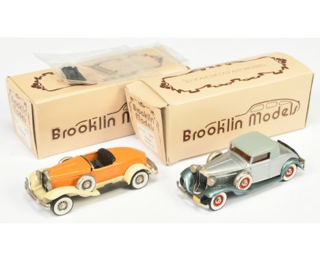 Brooklin Models pair of cars - (1) No.12 1931 Hudson Greater 8 - windscreen is in a clear plastic bag; (2) No.6 1932 Packard 