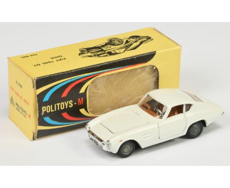 Politoys - M 528 Fiat 1500 GT. Ghia - Made in Italy - white body, brown interior - Excellent Plus in Good box.