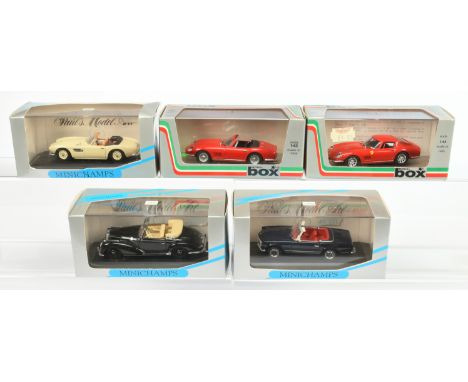 Box Model (Italy) &amp; Minichamps (1/43rd scale) group of cars - Including (1) Box Model 8416 Ferrari 275 GTB4; (2) Mini Cha