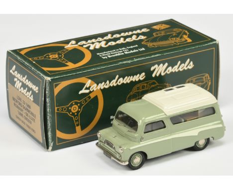 Lansdowne LDM33 1960 Bedford Dormobile Romany Deluxe - light sage green, off-white roof - Mint in Excellent box.