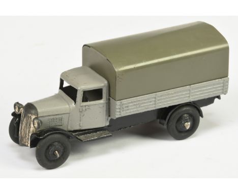 Dinky Toys 25b Covered Wagon, British - light grey with dark grey tinplate tilt, (Type 3) base - Good plus unboxed.&nbsp;