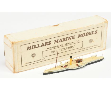 Millars Marine Models - 1inch=50 feet scale Metal Waterline model of RMS Columba - Good to Good Plus in Fair to Good box (see