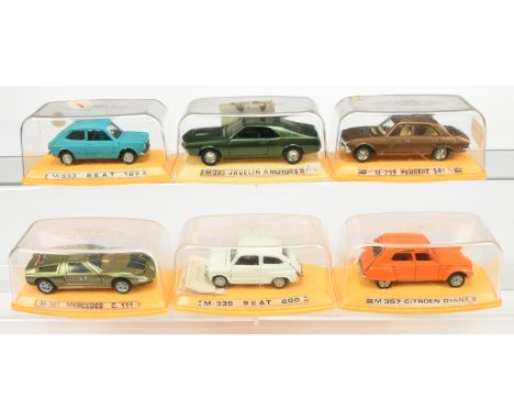Pilen group of (made in Spain) cars - Including (1) M.333 Seat 127; (2) M.323 Javelin A. Motors - with leaflet; (3) M357. Cit