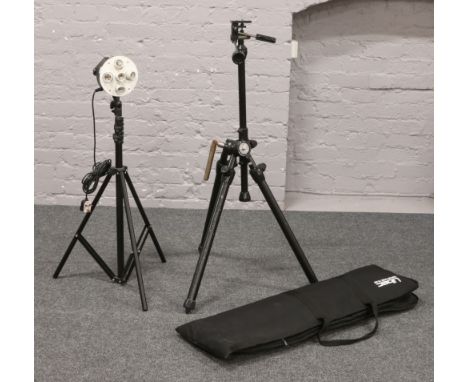 A Kennett tripod in Libec tripod case, along with a FST photo studio light.
