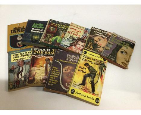 A collection of crime paperbacks 1950's and 60's period, authors including Carter Dickson The Skeleton in the Clock,Fear is t