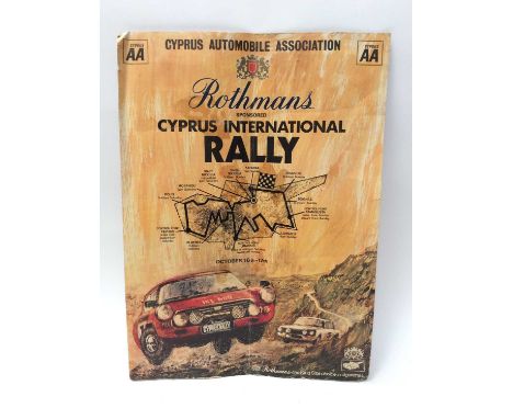 Vintage Cyprus Automobile Association Rothermans Cyprus International Rally Promotional poster, 56 x 40.5cm overall
