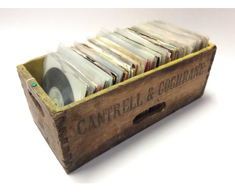 Collection of approximately 150 disco, funk and soul single records housed in a Cantrell and Cochrane carrying box including 