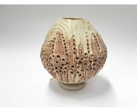 Bernard Rooke pottery lamp, signed BR, 28.5cm highCondition report: Very good condition 