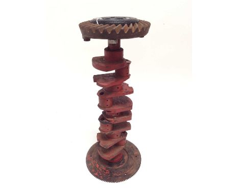 Unusual engine crankshaft remodelled into a free standing ashtrayProvenace: Acquired by the vendor in the 1970's from a mecha